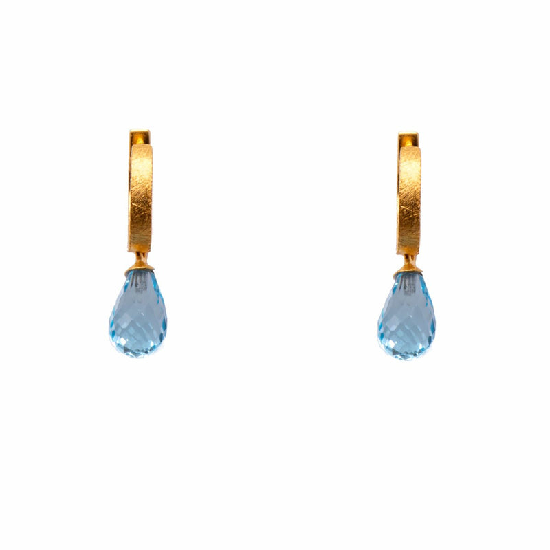 Sky Blue Topaz 24K Gold Vermeil Oval Drop Earrings-Joyla-Renee Taylor Gallery