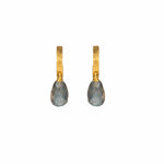 Faceted Moonstone Labradorite 24K Gold Vermeil Huggie Earrings-Joyla-Renee Taylor Gallery