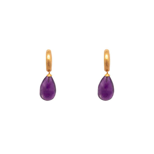 Amethyst Huggie Earrings - C03-041-Joyla-Renee Taylor Gallery