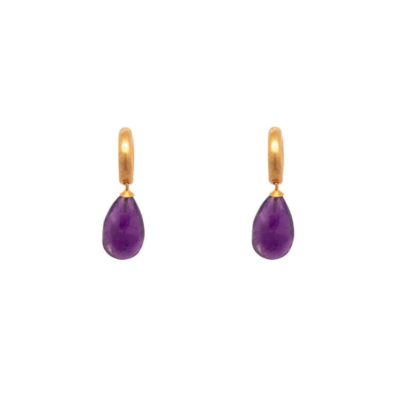 Amethyst Huggie Earrings - C03-041-Joyla-Renee Taylor Gallery