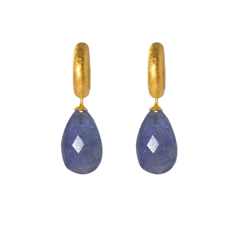 Faceted Tanzanite 24K Gold Vermeil Huggie Earrings-Joyla-Renee Taylor Gallery