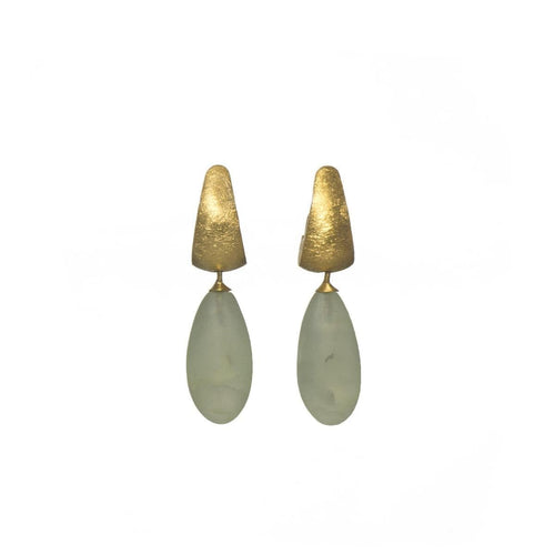 Prenite Matte Drop Earrings Silver Gold Plated - C06-0810M-Joyla-Renee Taylor Gallery