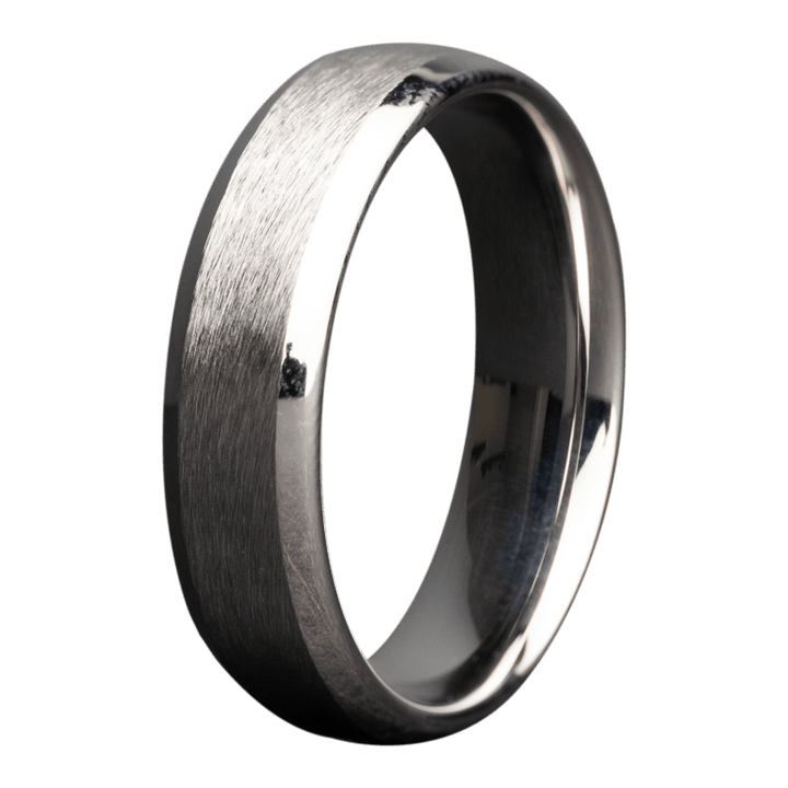7mm Cobalt Beveled Ring with Satin Center and Polished Edges – 7C107-Heavy Stone-Renee Taylor Gallery