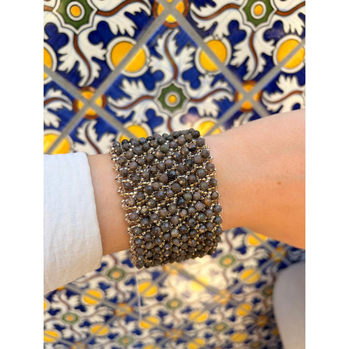 Black Opal & Sterling Silver Cuff Bracelet-Carol Kahn-Renee Taylor Gallery