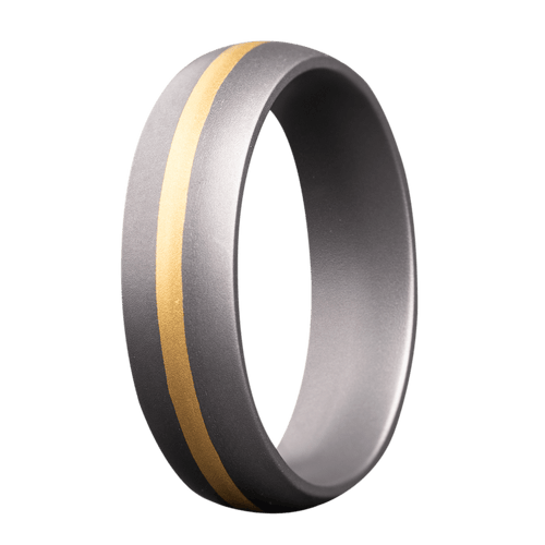 6mm Tantalum Matte Dome Ring with 22K Yellow Gold Inlay - K6TN611:22KY1-Heavy Stone-Renee Taylor Gallery