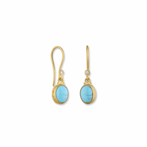 Candy Earrings with Turquoise Kingman & Diamond by Lika Behar