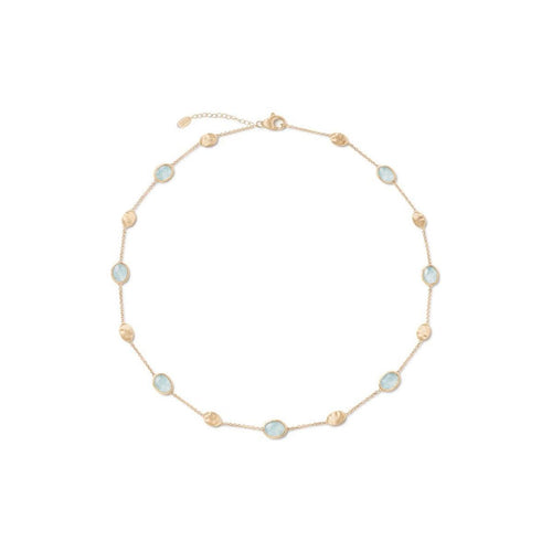 18K Siviglia Aquamarine Station Necklace - CB1874 E AQ01 Y-Marco Bicego-Renee Taylor Gallery