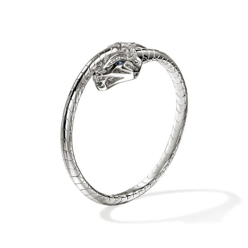 Naga Silver Diamond Pavé with Sapphires Cuff - CBP603682BSPDIXM-John Hardy-Renee Taylor Gallery