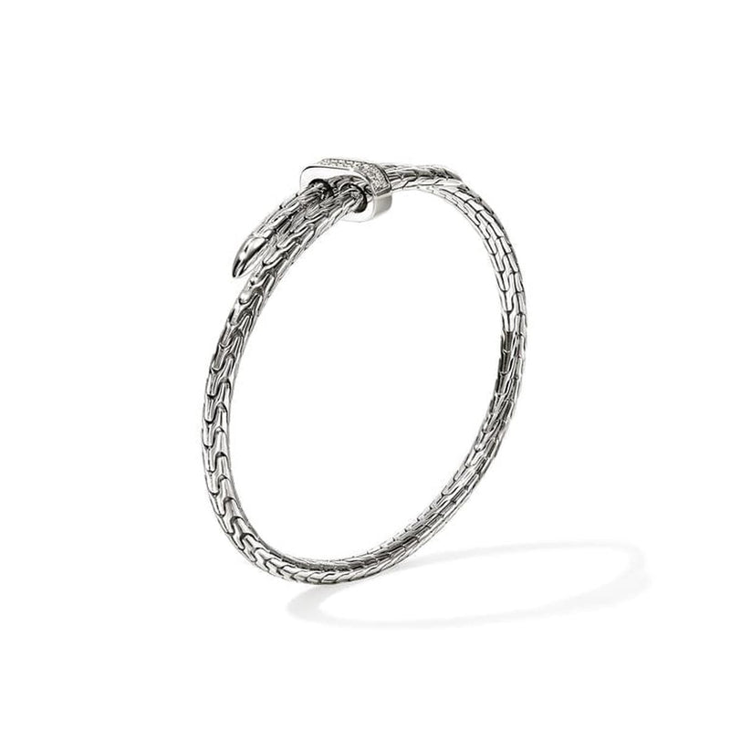 Spear Flex Cuff, Sterling Silver, Diamonds, 4MM - CBP987872DI-John Hardy-Renee Taylor Gallery