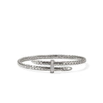 Spear Flex Cuff, Sterling Silver, Diamonds, 4MM - CBP987872DI-John Hardy-Renee Taylor Gallery