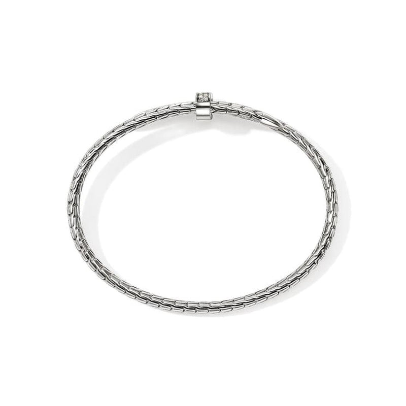 Spear Flex Cuff, Sterling Silver, Diamonds, 4MM - CBP987872DI-John Hardy-Renee Taylor Gallery
