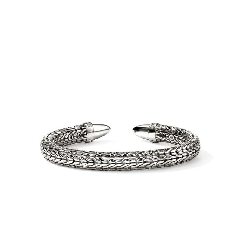 Spear 50 Silver Diamond Pave 8.9mm Flex Cuff - CBP988982DI-John Hardy-Renee Taylor Gallery