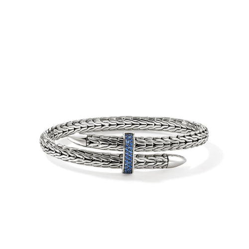 Spear Flex Cuff, Sterling Silver, Gemstones, 5.5MM - CBS9011074BSP-John Hardy-Renee Taylor Gallery