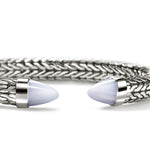 Spear 50 Flex Cuff, Sterling Silver, Blue Lace Agate - CBS987961BLA-John Hardy-Renee Taylor Gallery