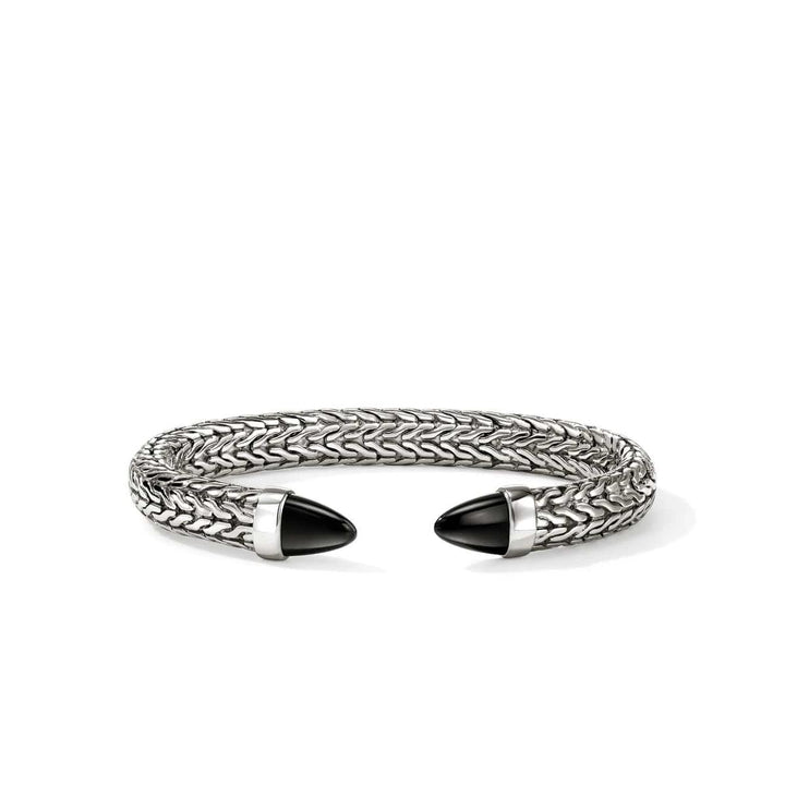 Spear 50 Flex Cuff, Sterling Silver, Black Onyx - CMS987961BON-John Hardy-Renee Taylor Gallery