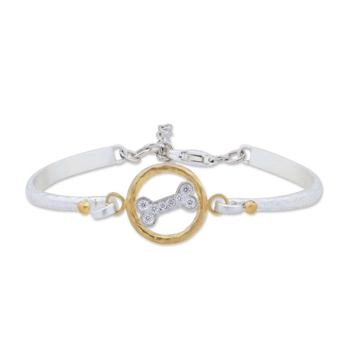 Dog Bone Bracelet with Diamond by Lika Behar