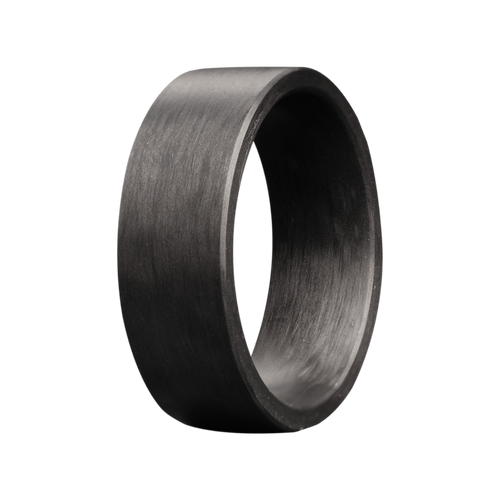 8MM Natural Carbon Fiber Flat Ring - 8CF114-Heavy Stone-Renee Taylor Gallery