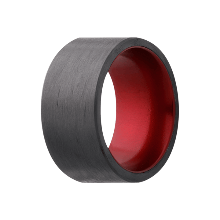 8mm Carbon Fiber Flat Ring with Red Anodized Sleeve – 8CFA114:RD-Heavy Stone-Renee Taylor Gallery