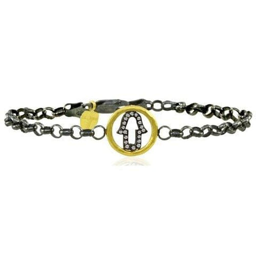 Circle Hamsa Bracelet with Diamond by Lika Behar