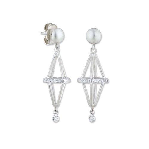Caged Earrings with Diamond by Lika Behar