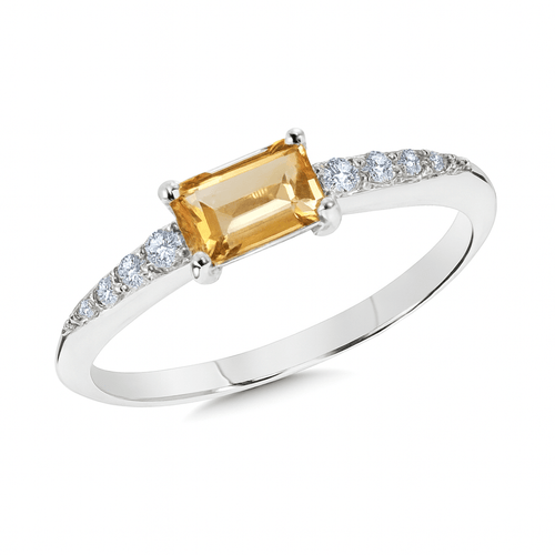 14K WG Diamond and Citrine Ring - CGR802W-DCT-SDC Creations-Renee Taylor Gallery