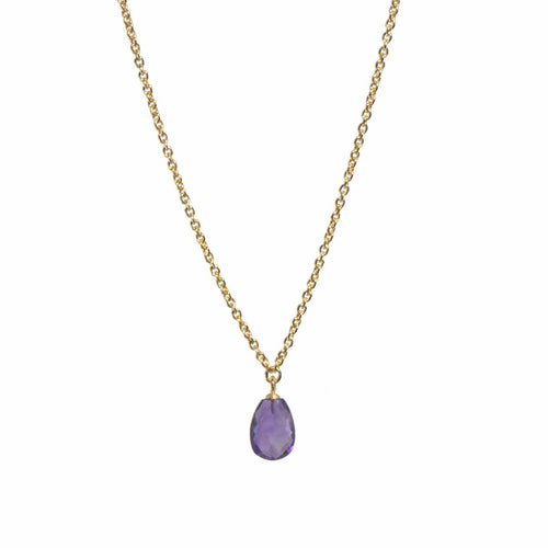 Faceted Amethyst 17" 24K Gold Vermeil Necklace-Joyla-Renee Taylor Gallery