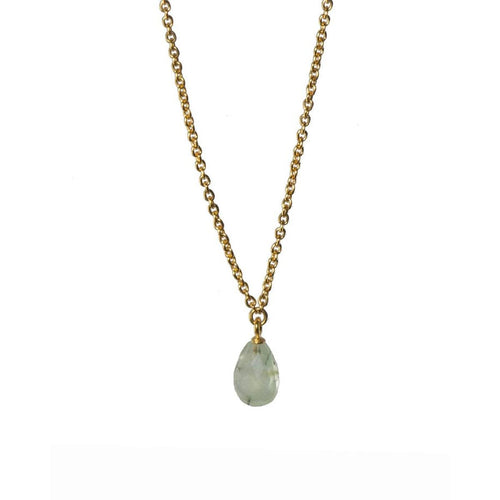 17" Faceted Prehnite Pendant Necklace in 24K Fair Trade Gold Vermeil-Joyla-Renee Taylor Gallery