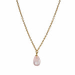 17" Peach Moonstone Pendant 24K Gold Vermeil Necklace-Joyla-Renee Taylor Gallery