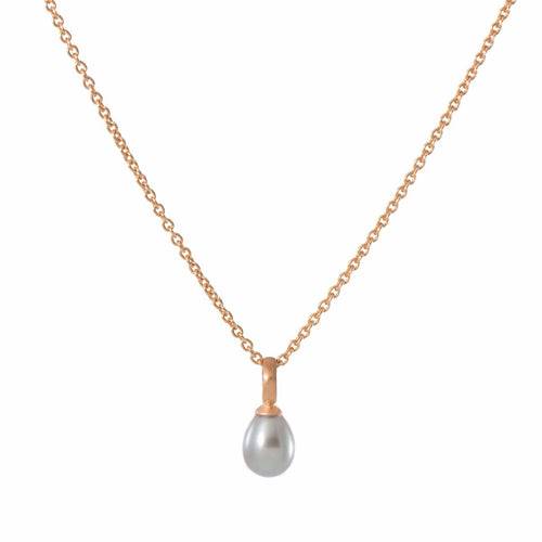 17" Grey Pearl Pendant 24K Gold Vermeil Necklace-Joyla-Renee Taylor Gallery