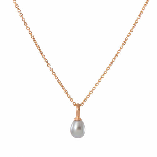 17" Grey Pearl Pendant 24K Gold Vermeil Necklace-Joyla-Renee Taylor Gallery