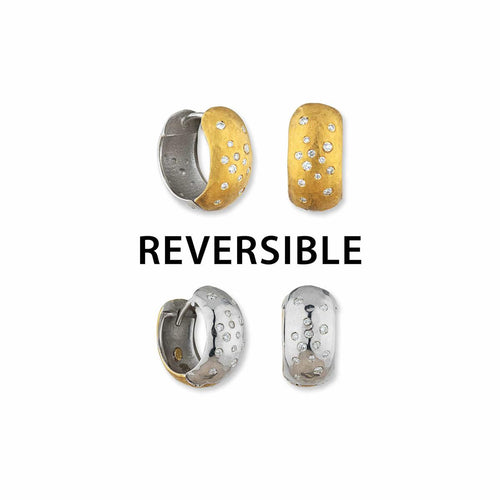 Chunky Huggies with Diamond by Lika Behar
