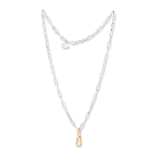 Silver Clipski 18" Clip Chain+gold Clasp by Lika Behar