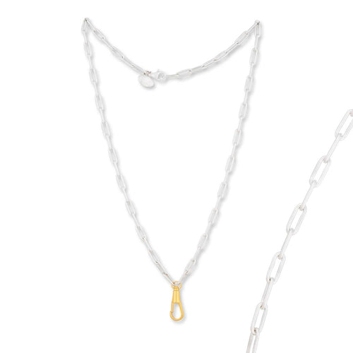 Matte Silver Clipski 18" Clip Chain+gold Clasp by Lika Behar