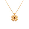Lucky Clover Garnet Reversible Pendant Necklace 24K Gold Vermeil - CLPGAR-Joyla-Renee Taylor Gallery