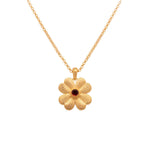 Lucky Clover Garnet Reversible Pendant Necklace 24K Gold Vermeil - CLPGAR-Joyla-Renee Taylor Gallery