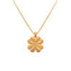 Lucky Clover Garnet Reversible Pendant Necklace 24K Gold Vermeil - CLPGAR-Joyla-Renee Taylor Gallery