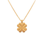 Lucky Clover Garnet Reversible Pendant Necklace 24K Gold Vermeil - CLPGAR-Joyla-Renee Taylor Gallery