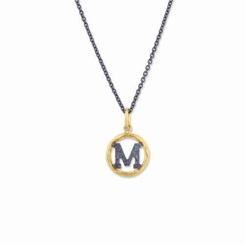 Circle Letter "M" Pendant by Lika Behar
