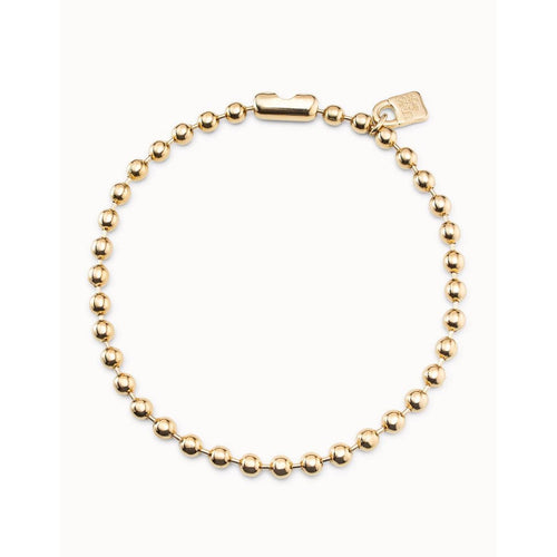 18K Gold Plated Necklace with Spherical Beads and Snap Lock Closure - COL1391ORO0000U-UNO de 50-Renee Taylor Gallery