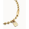 18K Gold Plated Necklace with Spherical Beads and Snap Lock Closure - COL1391ORO0000U-UNO de 50-Renee Taylor Gallery