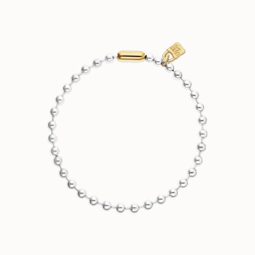 Silver and Golden Bead Necklace with Contrasting Accents - COL1390OROMTL0U-UNO de 50-Renee Taylor Gallery