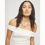 Silver and Golden Bead Necklace with Contrasting Accents - COL1390OROMTL0U-UNO de 50-Renee Taylor Gallery