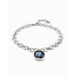 Sterling Silver Plated Short Necklace and Crystal - COL1567AZUMTL0U-UNO de 50-Renee Taylor Gallery