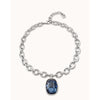 Sterling Silver Plated Short Necklace and Crystal - COL1567AZUMTL0U-UNO de 50-Renee Taylor Gallery