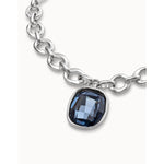 Sterling Silver Plated Short Necklace and Crystal - COL1567AZUMTL0U-UNO de 50-Renee Taylor Gallery