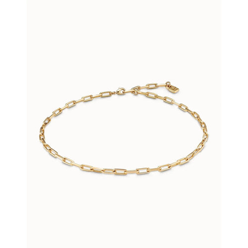 18K Gold Plated Short Chain Necklace - COL1608ORO0000U-UNO de 50-Renee Taylor Gallery