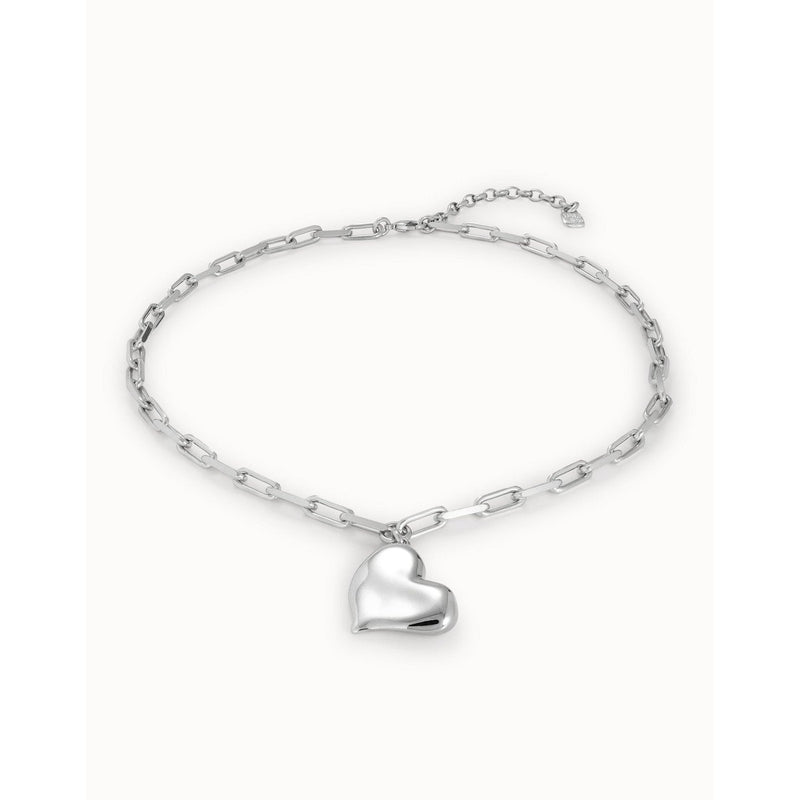 HeartBeat Sterling Silver Plated Necklace - COL1669MTL0000U-UNO de 50-Renee Taylor Gallery