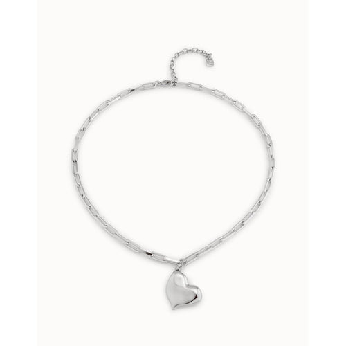 HeartBeat Sterling Silver Plated Necklace - COL1669MTL0000U-UNO de 50-Renee Taylor Gallery