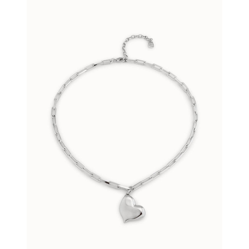 HeartBeat Sterling Silver Plated Necklace - COL1669MTL0000U-UNO de 50-Renee Taylor Gallery