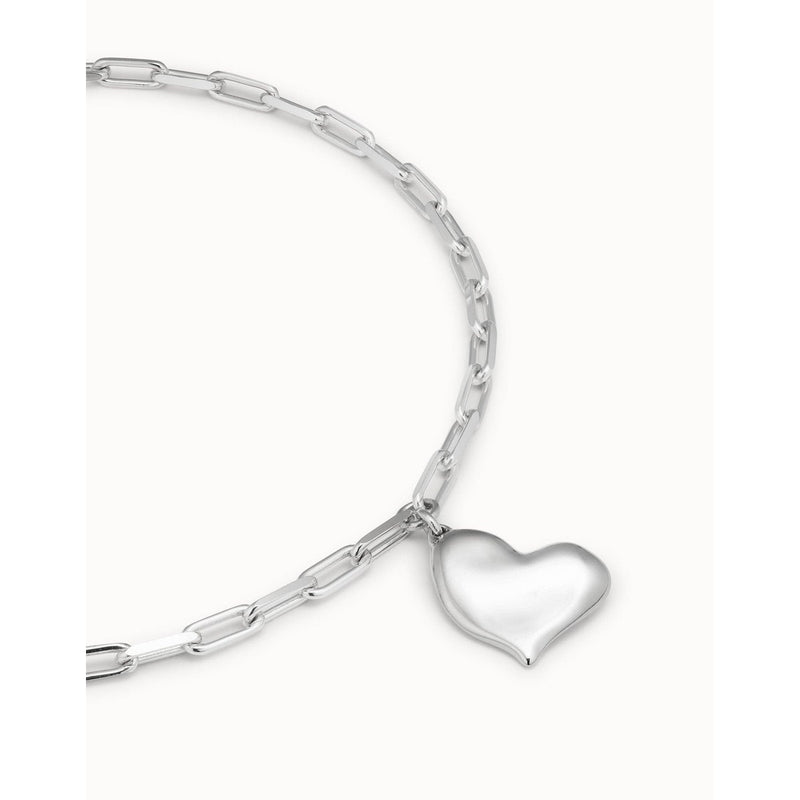 HeartBeat Sterling Silver Plated Necklace - COL1669MTL0000U-UNO de 50-Renee Taylor Gallery